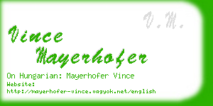 vince mayerhofer business card